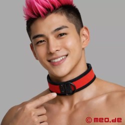 Collier rouge BDSM en néoprène