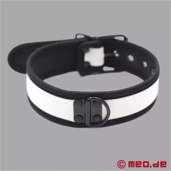 Collier blanc BDSM en néoprène