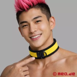 Collier jaune BDSM en néoprène