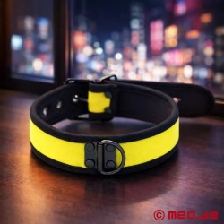 Collier jaune BDSM en néoprène