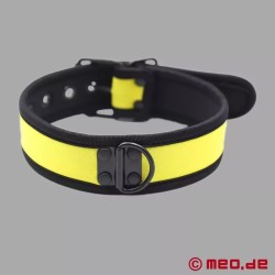 Collier jaune BDSM en néoprène