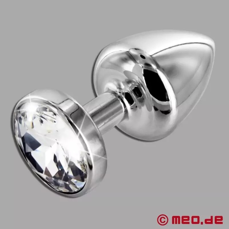 Plug anal argenté de luxe à cristal - Diamant Star