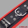 Menottes chevilles en cuir, rembourrées - noir / rouge