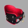 Collier postural BDSM en cuir – noir/rouge