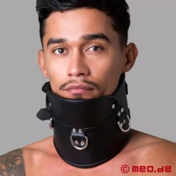 Collier postural BDSM en cuir – noir