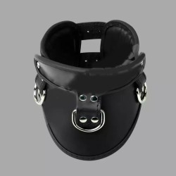 Collier postural BDSM en cuir – noir
