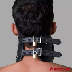 Collier postural BDSM en cuir – noir