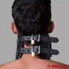 Collier postural BDSM en cuir – noir