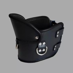 Collier postural BDSM en cuir – noir