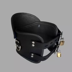 Collier postural BDSM en cuir – noir
