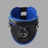 Collier postural BDSM en cuir – noir/bleu