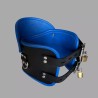 Collier postural BDSM en cuir – noir/bleu