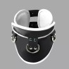Collier postural BDSM en cuir – noir/blanc