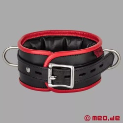 Collier en cuir – noir/rouge - Amsterdam