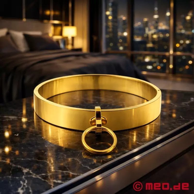 Collier de bondage doré, le O