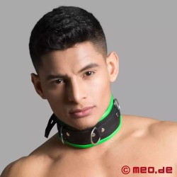 Collier en cuir – noir/vert - Amsterdam