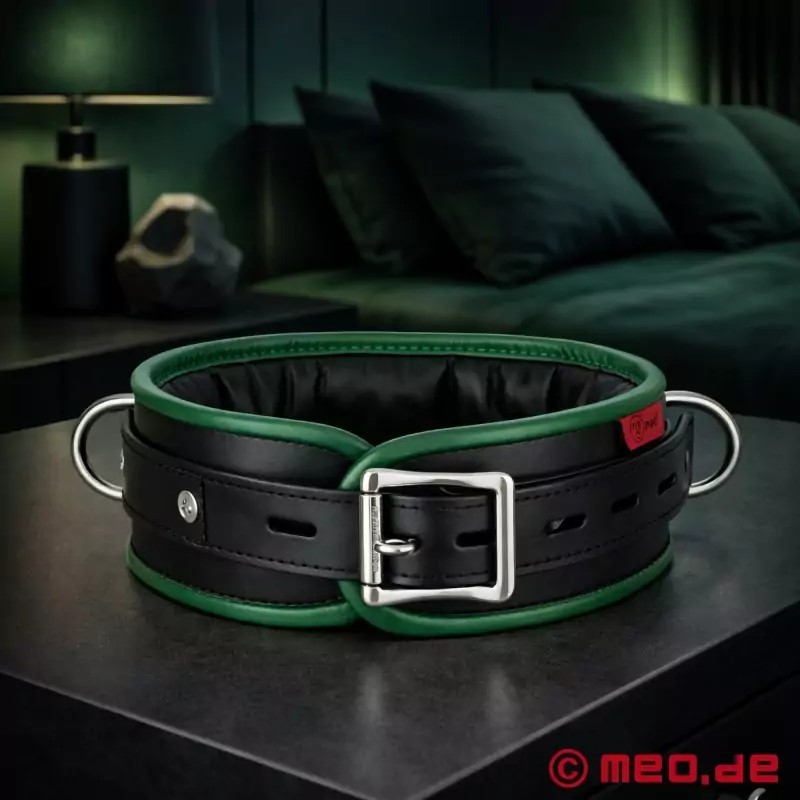 Collier en cuir – noir/vert - Amsterdam
