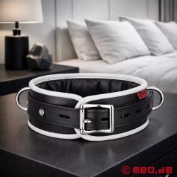 Collier en cuir – noir/blanc - Amsterdam