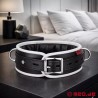 Collier en cuir – noir/blanc - Amsterdam