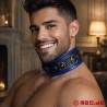 Collier en cuir – noir/bleu - Amsterdam