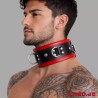 Collier de bondage en cuir noir / rouge