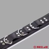 Collier de bondage en cuir noir / blanc