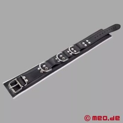 Collier de bondage en cuir noir / blanc