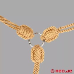 Entraves Shibari cou et poignets en corde