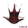 Sling de fisting rouge en cuir avec une suspension à 5 points