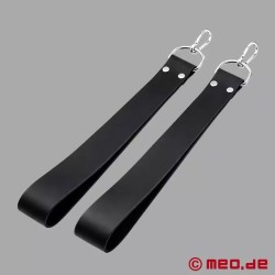 Supports de pieds en cuir noir pour sling