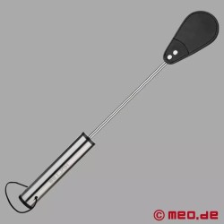 Cravache courte BDSM en acier inoxydable et cuir - HurtMe
