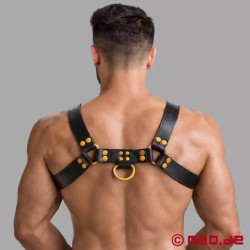 Harnais en cuir - Fetish Gear - Noir Jaune