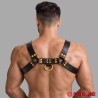 Harnais en cuir - Fetish Gear - Noir Jaune