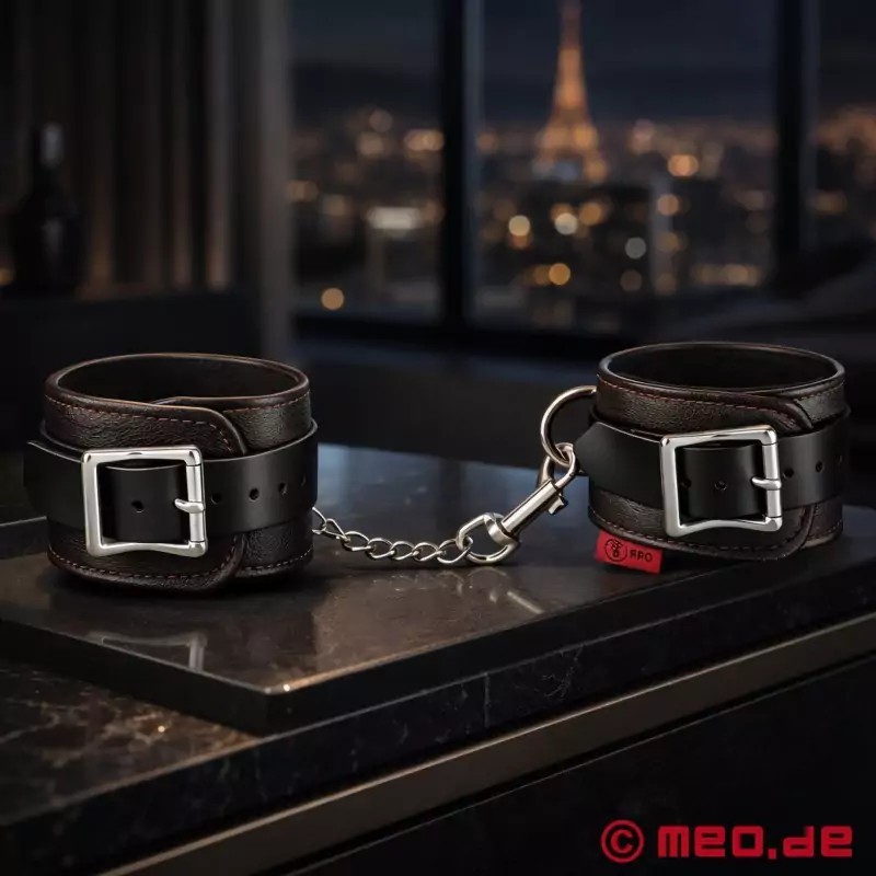 Menottes chevilles de luxe en cuir de chèvre, rembourrées Faubourg