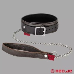 Collier BDSM en cuir de chèvre avec laisse Faubourg
