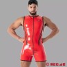Latex Full Zip Body rouge - SecondSkin