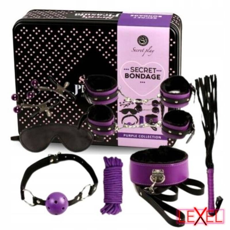 SecretPlay - BDSM Set 8pcs mauve-noir