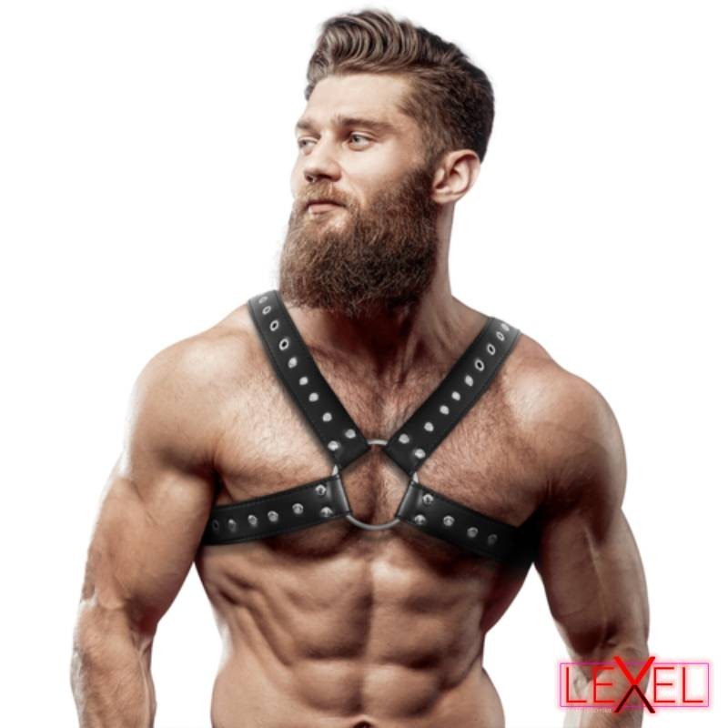 Harnais Cross-Over Cuir avec clous