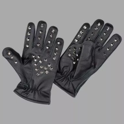 Gants BDSM en cuir avec pointes