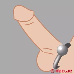 Anneau pénien en acier inox avec boule