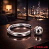 Anneau pénien en acier inox avec boule