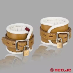 Menottes en cuir, verrouillables et rembourrée