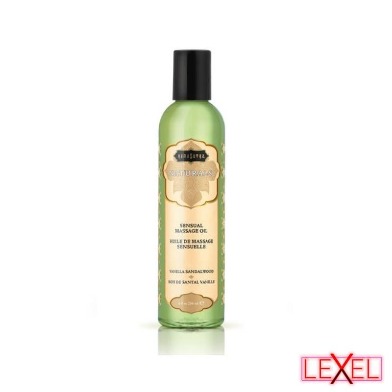 Huile massage vanille, bois de Santal - Kamasutra