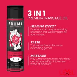 Huile massage Premium chauffant Fraise - Bruma
