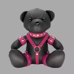 Pink Patty - Ours en peluche BDSM en cuir