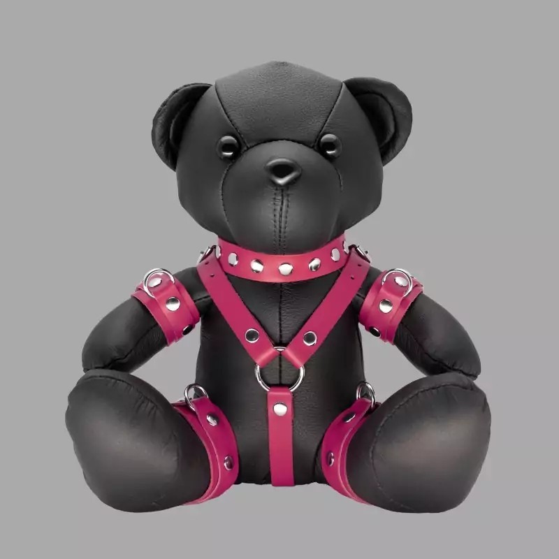 Pink Patty - Ours en peluche BDSM en cuir