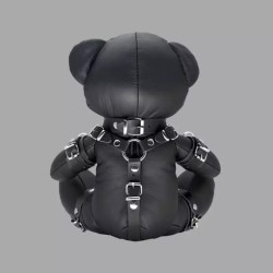 Black Bruno - Ours en peluche BDSM en cuir