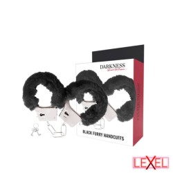 Menottes en métal fourrure noire Darkness