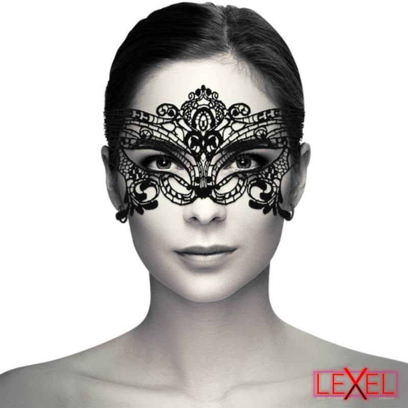 Masque large en fine dentelle nolire