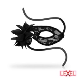 Masque dentelle et fleur noir